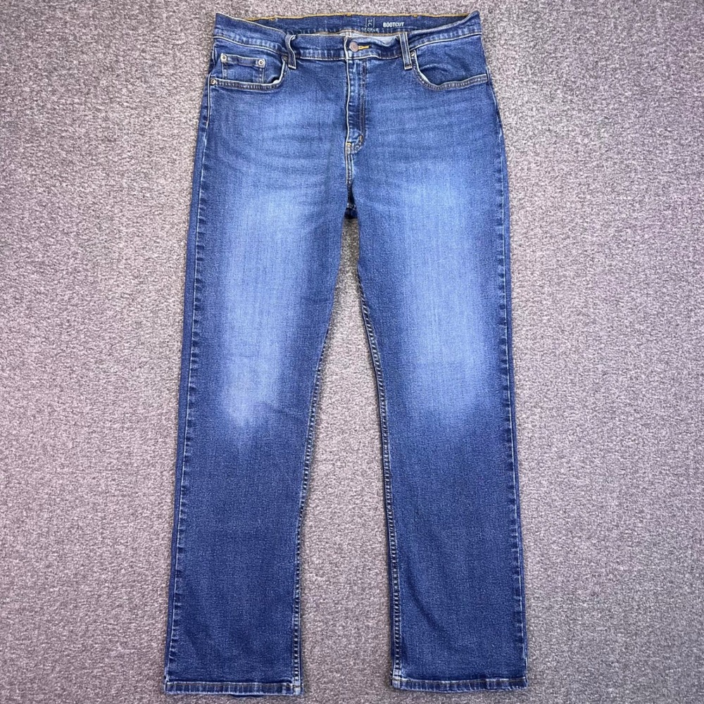 George Bootcut Jeans‎ Mens 36x32 Blue Classic Cowboy Casual Stretch Denim GM0104